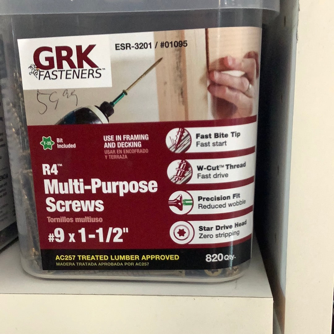 GRK R4 Multi Purpose Screws - #9 x 1-1/2” Pro Pack