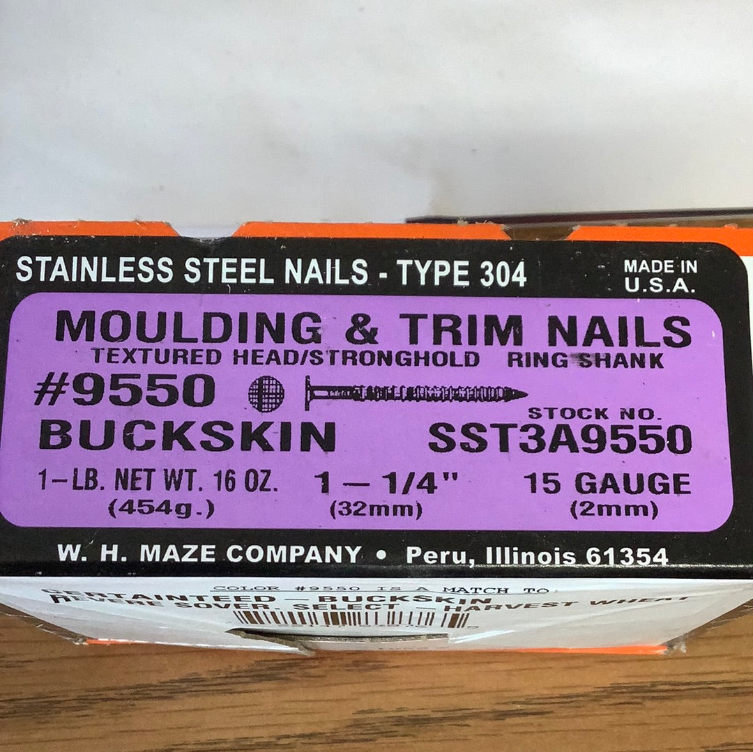 Trim nails 1 1/4” 1lb - Buckskin