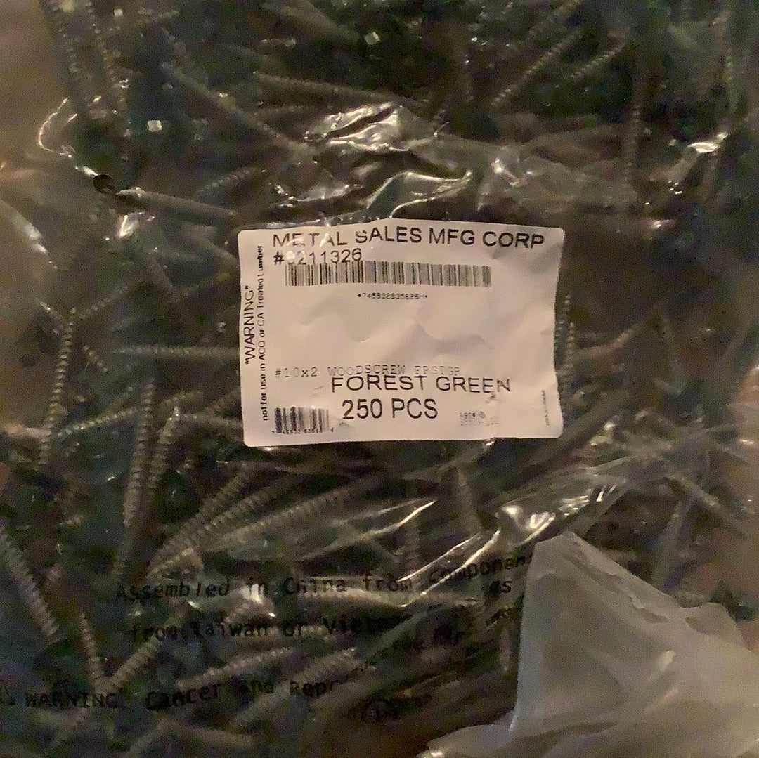 Woodscrew #10 x 2” - Forest Green