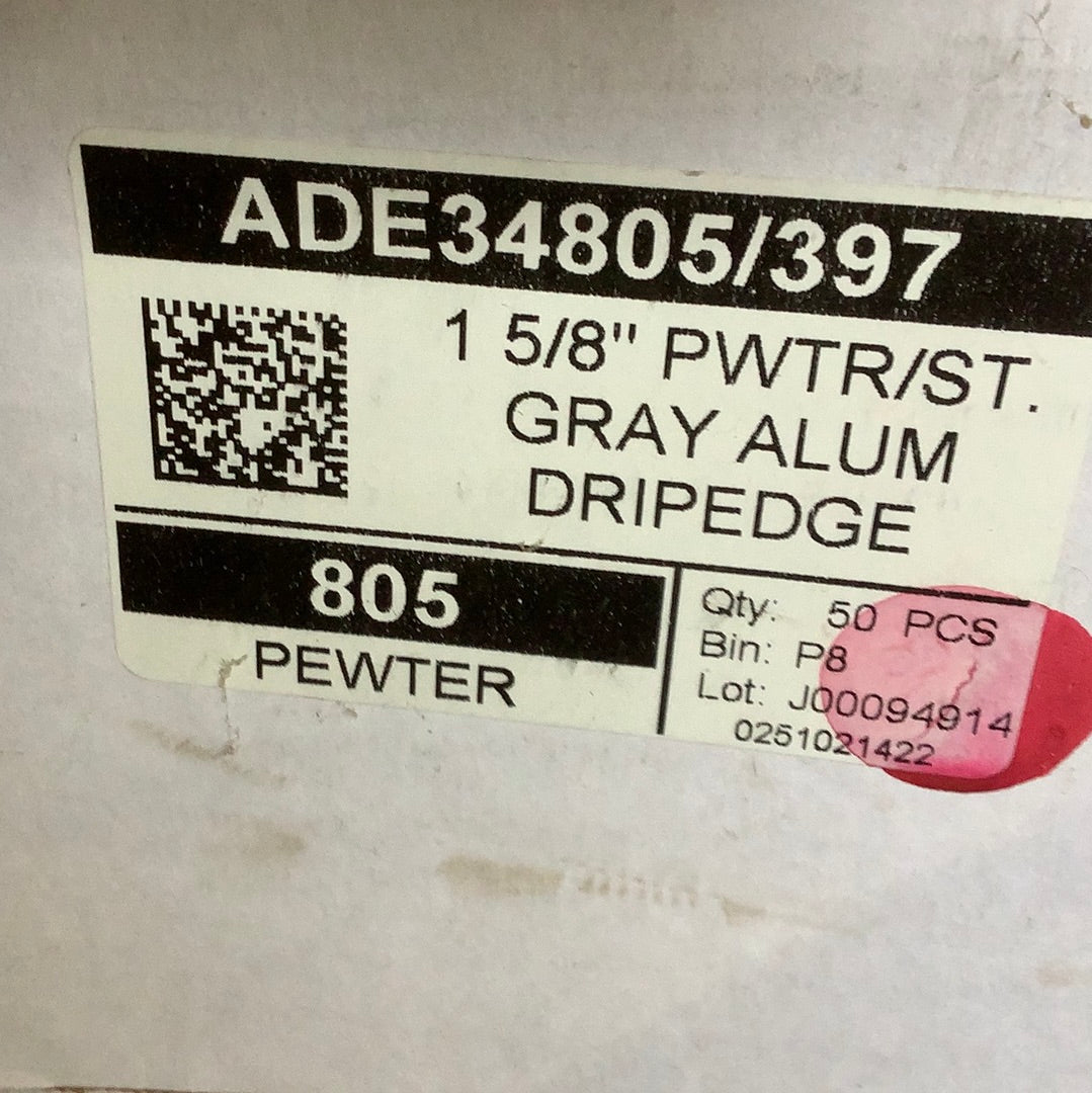 ADE34- 1-1/2” Drip Edge- Pewter 805