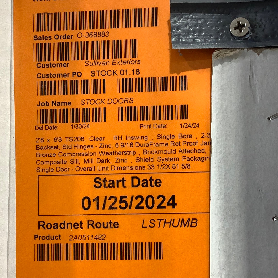 Door - TS206 2868 Half Light RH - 6 9/16” jamb
