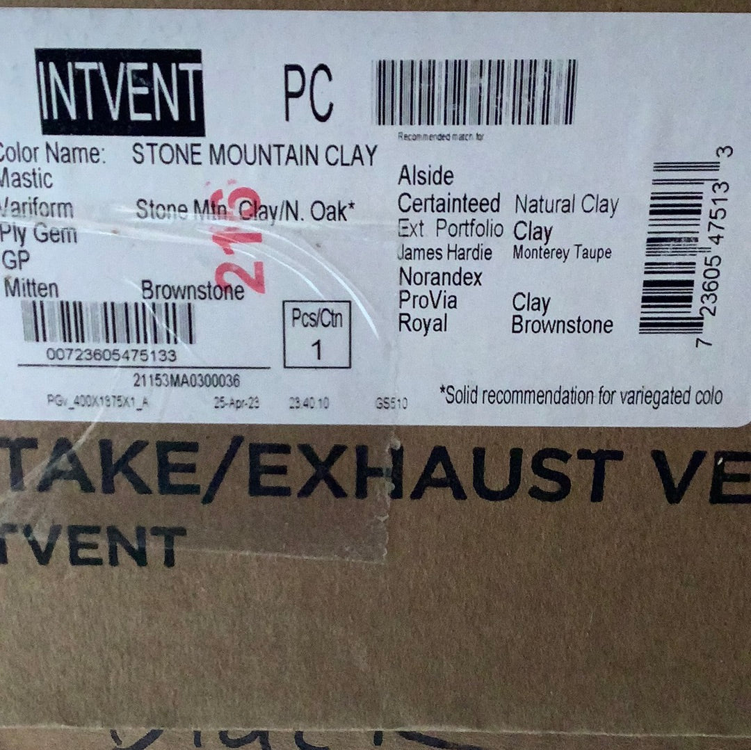 Intake/Exhaust Vent 4” - Clay