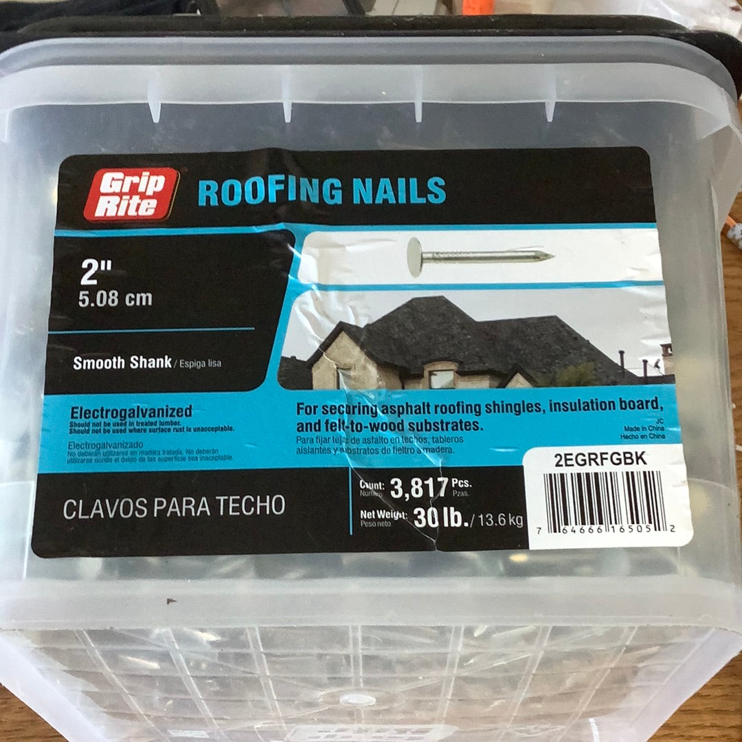 Grip Rite - 2” Smooth shank Siding Nails - 30# bucket