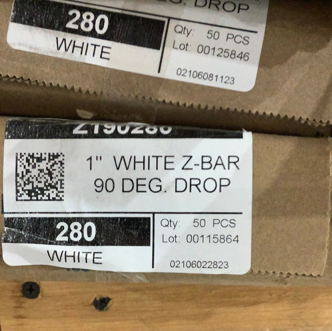 Z190-1” Z-Bar- White Quality Aluminum
