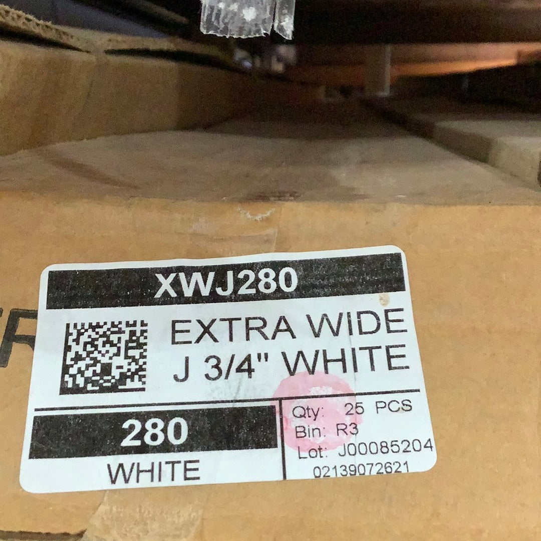 Extra wide J-Chanel 3/4 aluminum” - XWJ280 WHITE