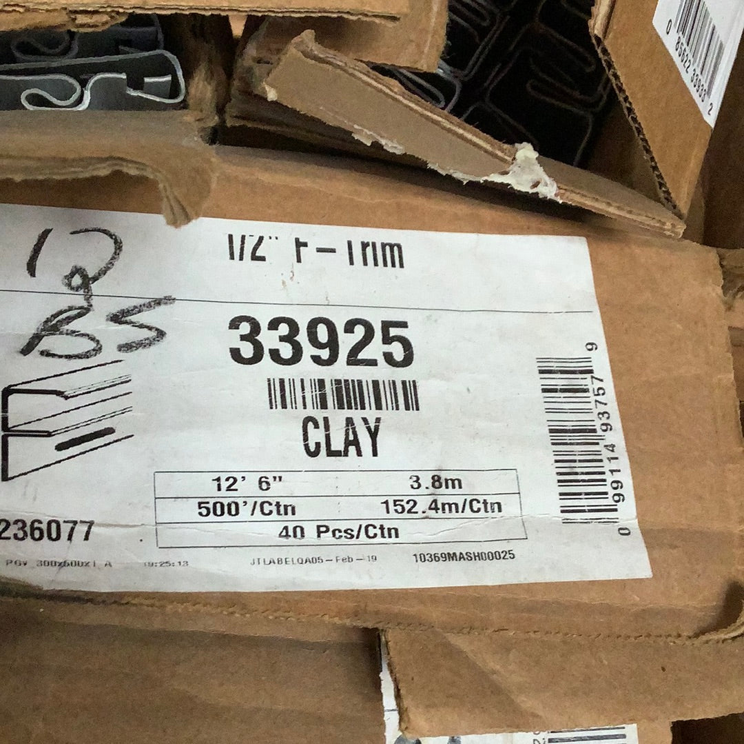 1/2" F- Channel vinyl- Clay