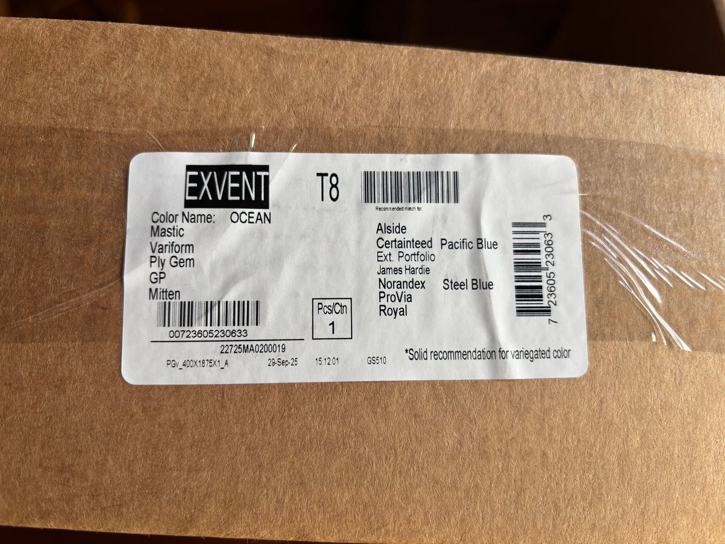 Exhaust Vent/ Dryer Vent- Certainteed Pacific Blue
