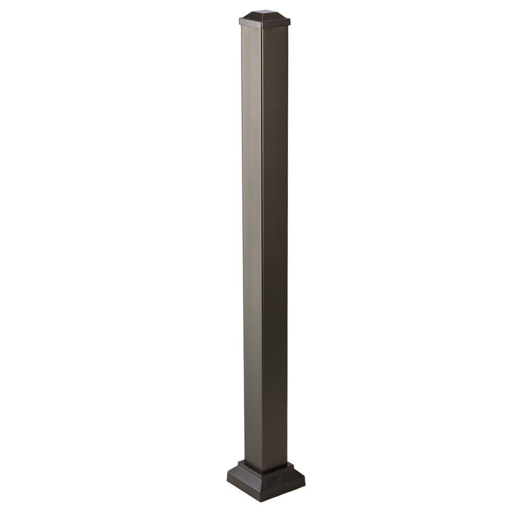 TIMBERTECH/AZEK- 3"X43" IMPRESSION EXPRESS BRONZE POST WITH CAP, SKIRT, AND MOUNTING FLANGE