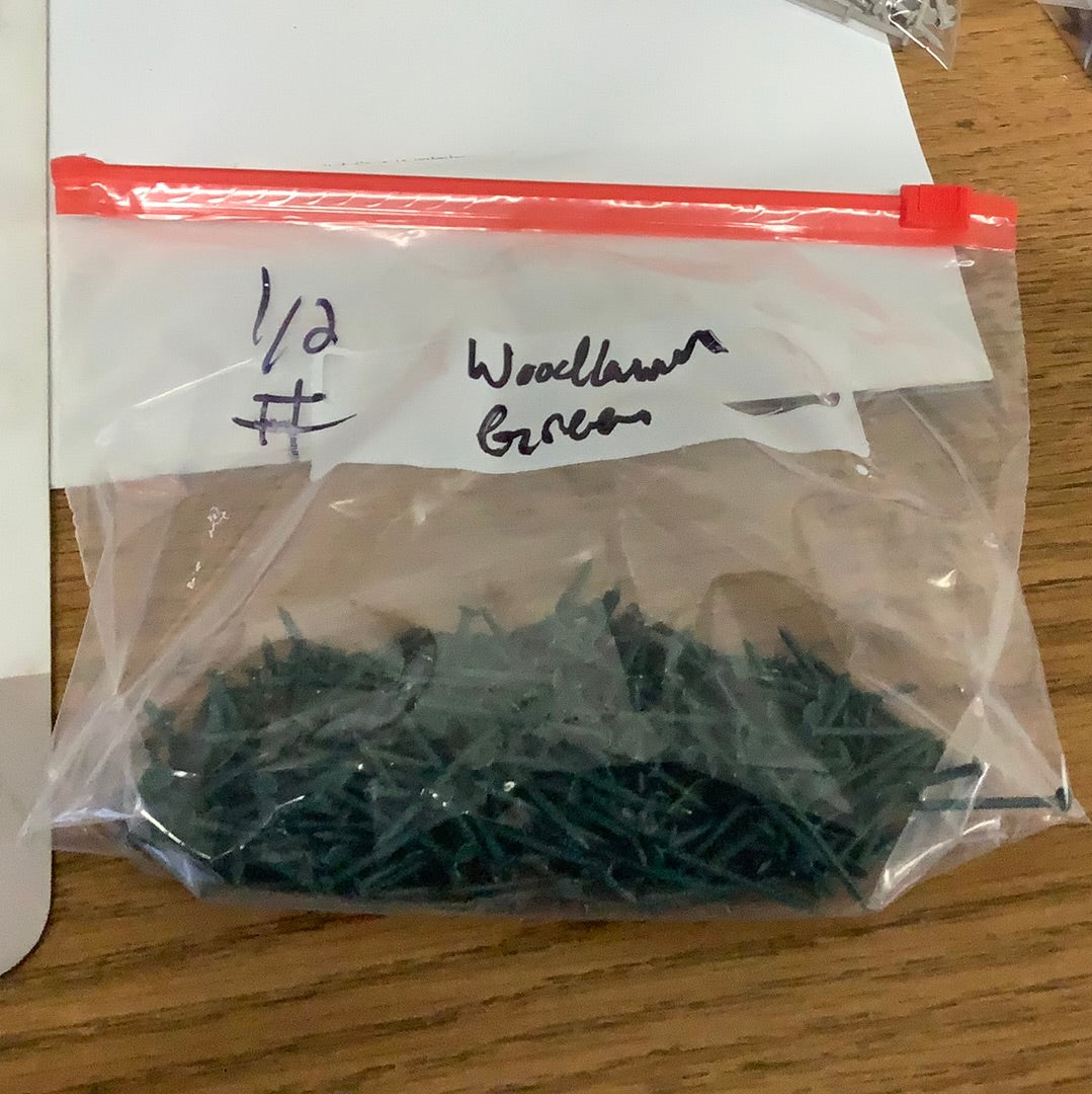 1/2 Lb - 1-1/4” Trim Nails - Woodland Green