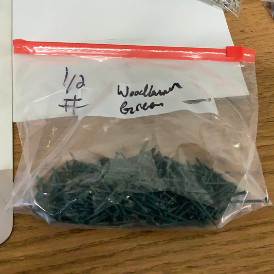 1/2 Lb - 1-1/4” Trim Nails - Woodland Green
