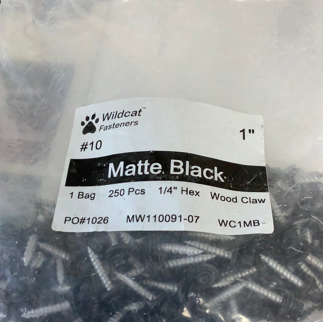 Woodscrew #10 x 1” - Matte Black