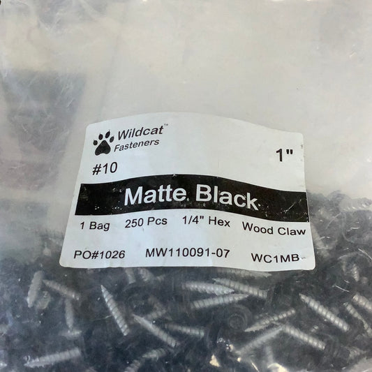 Woodscrew #10 x 1” - Matte Black