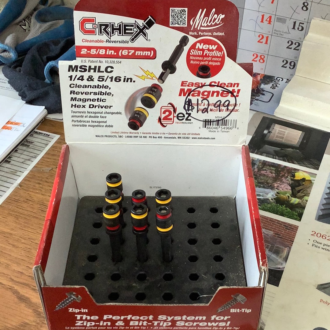 Malco - Reversable Magnetic Hex Driver - 1/4” x 5/16”