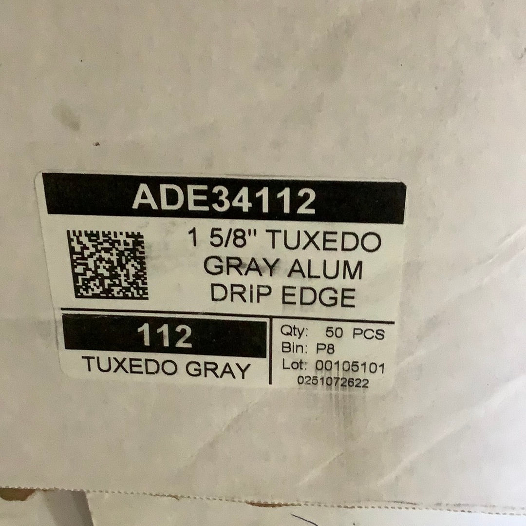 ADE34- 1-1/2” Drip Edge- Tuxedo Grey 112