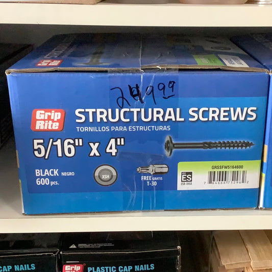 Grip Rite Structural Screws - 5/16” x 4”