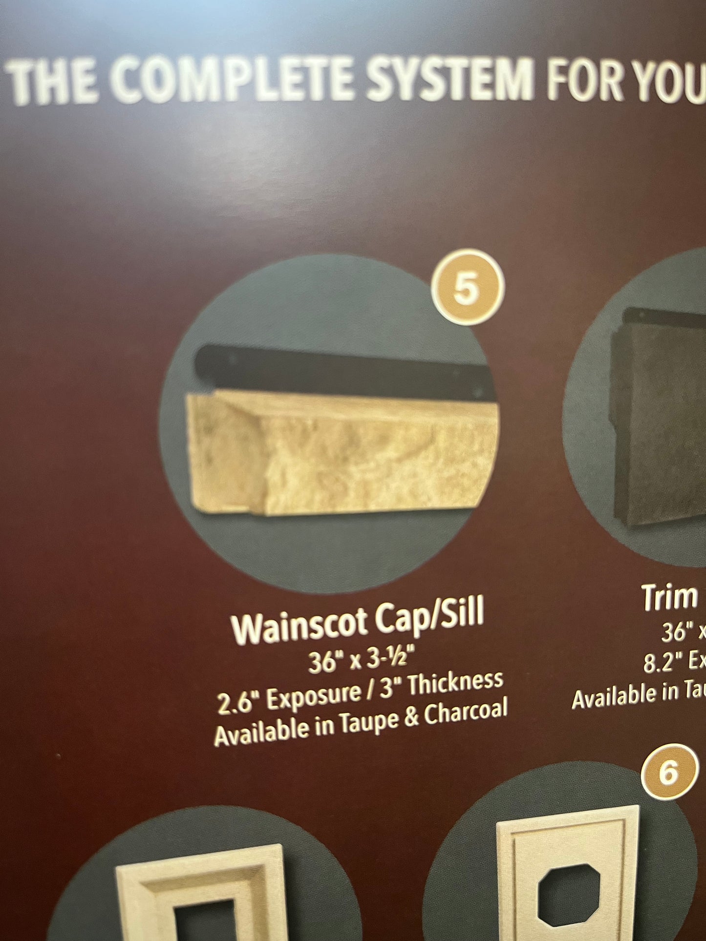 Versetta Stone- Wainscot cap/sill Taupe 36" 2pcs/pack