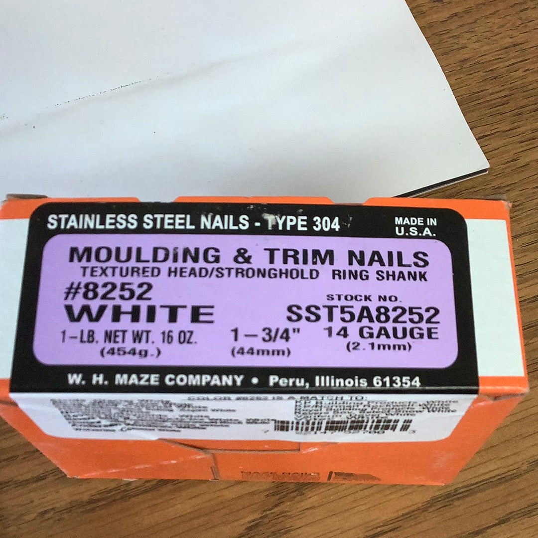 1 3/4” Trim nails 1lb- White