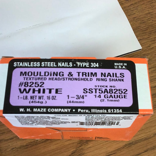 1 3/4” Trim nails 1lb- White