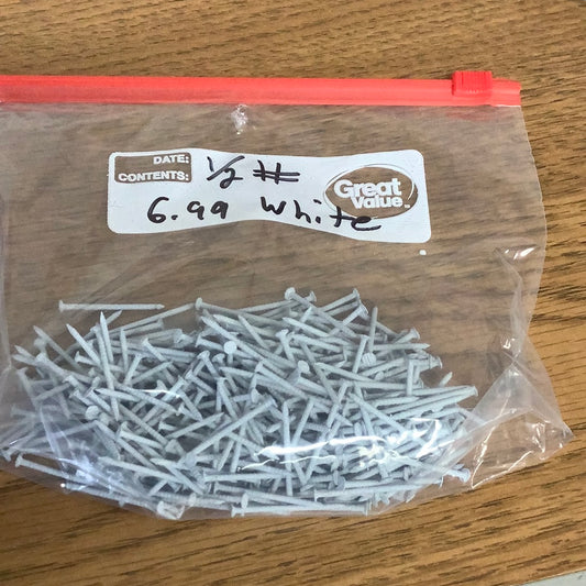 1/2 Lb - 1-1/4” Trim Nails - White