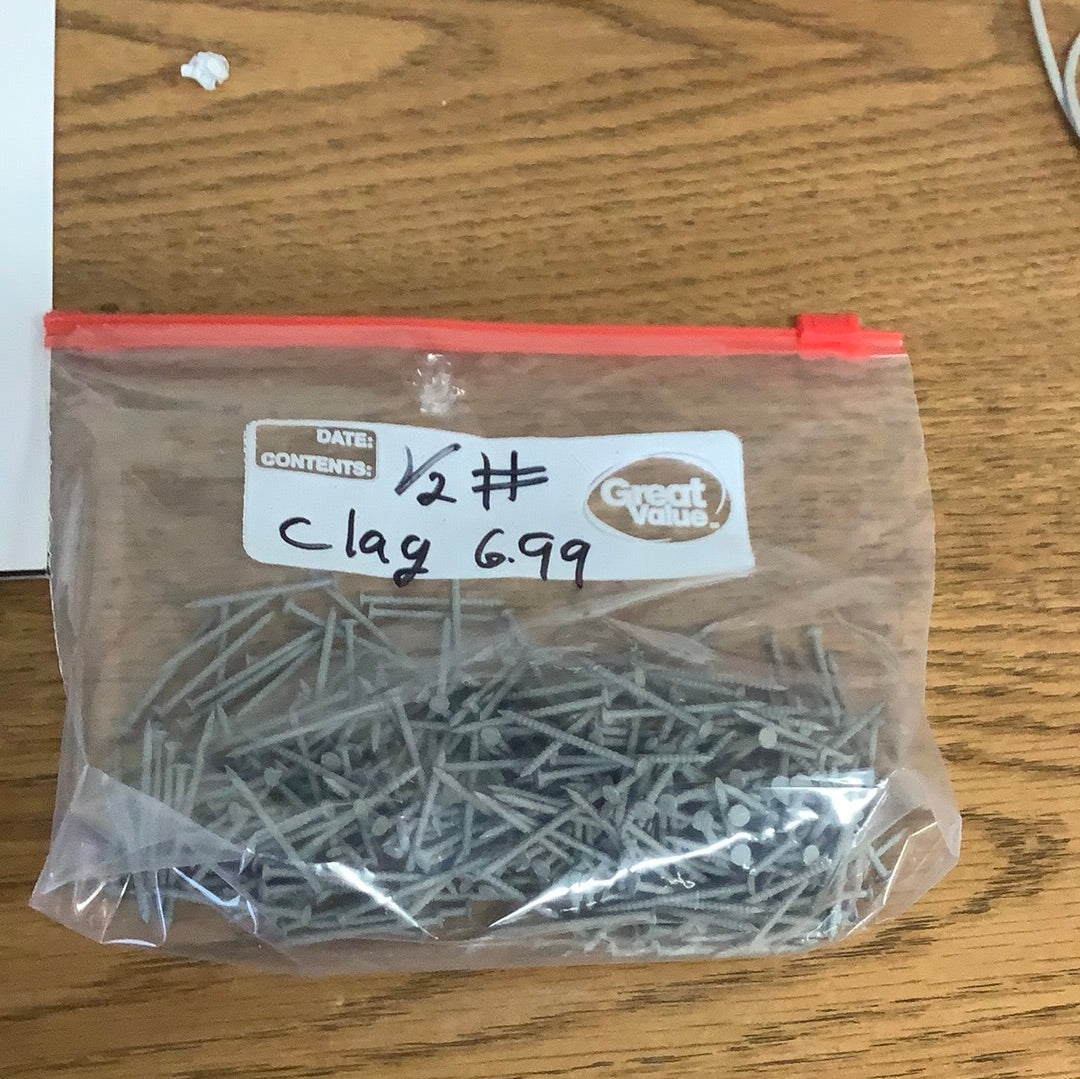 1/2 Lb - 1-1/4” Trim Nails - Hickory/Clay