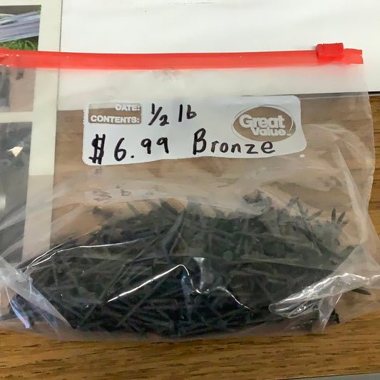 1/2 Lb - 1-1/4” Trim Nails - Bronze 818