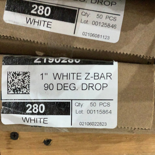 Z190-1-3/4” Z-Bar- White Quality Aluminum