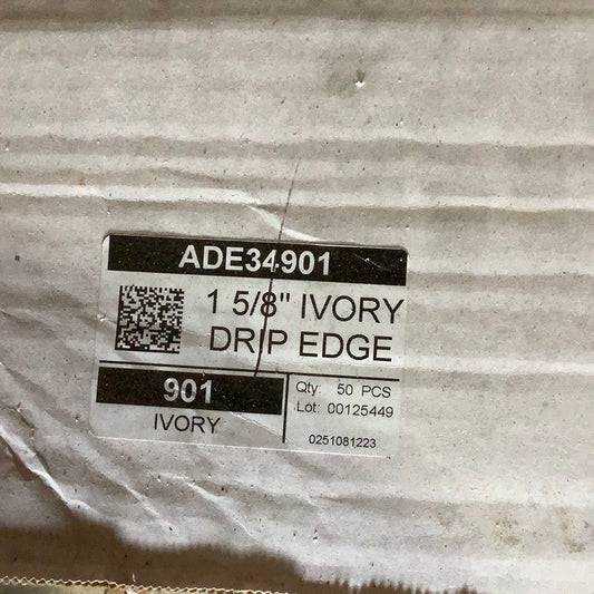 ADE34- 1-1/2” Drip Edge- Ivory 901