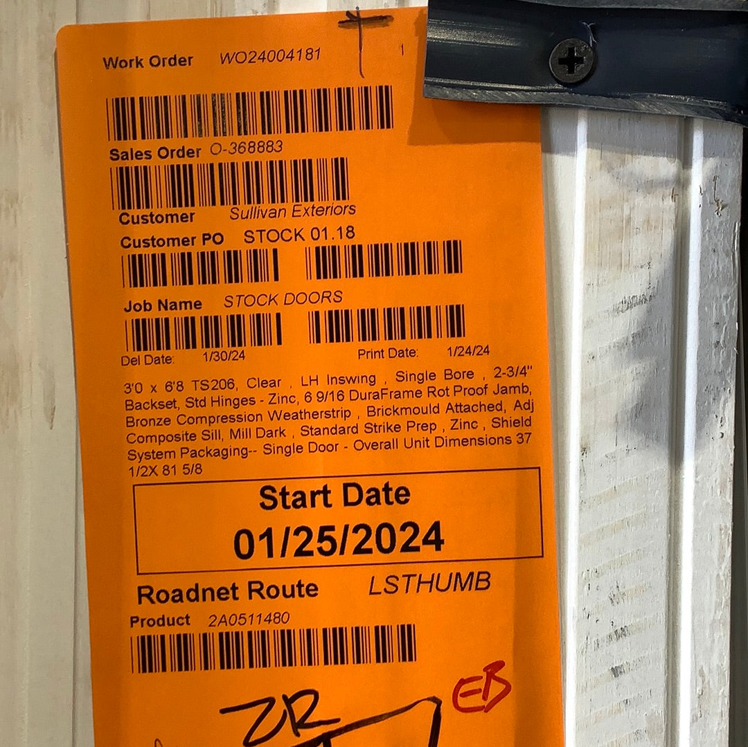 Door - TS206 3068 Half Light LH, 6 9/16” jamb