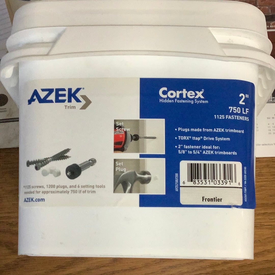 Cortex screw/plug Azek 2” - 750’ LF