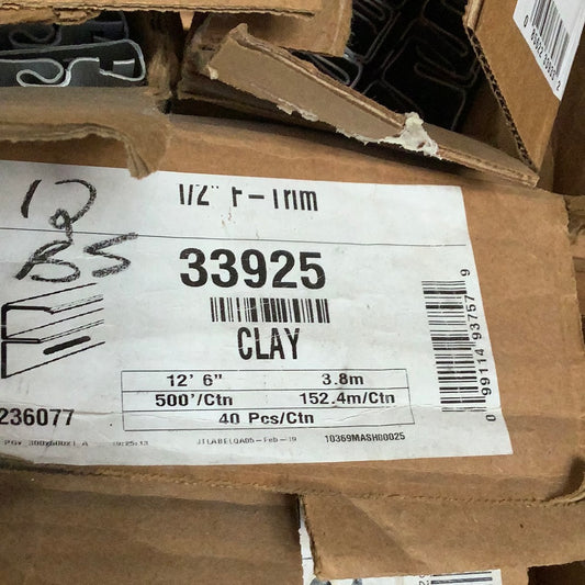 1/2" F- Channel vinyl- Clay