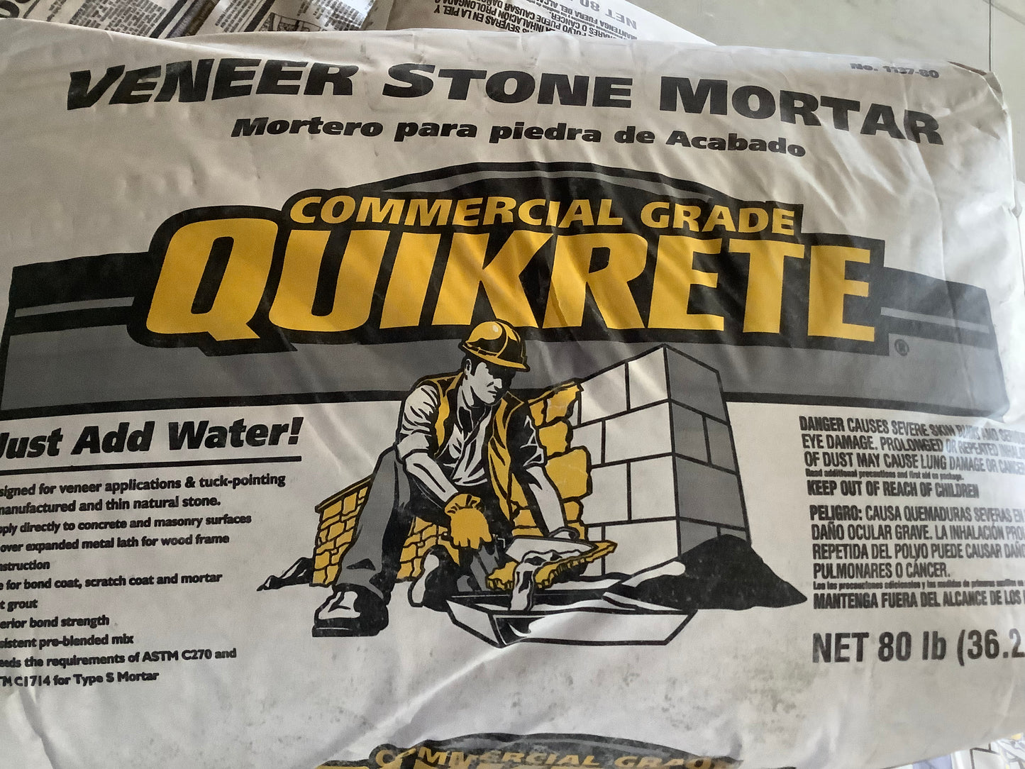 Stone Veneer Mortar Bag - 80lb