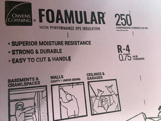 Insulation Foam Sheet - 3/4” x 4’ x 8’