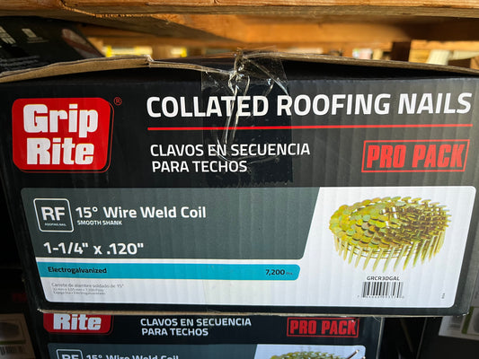 Coil Roofing Nails Grip Rite 1 1/4"
