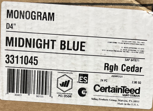 D4 CertainTeed Monogram MIdnight Blue