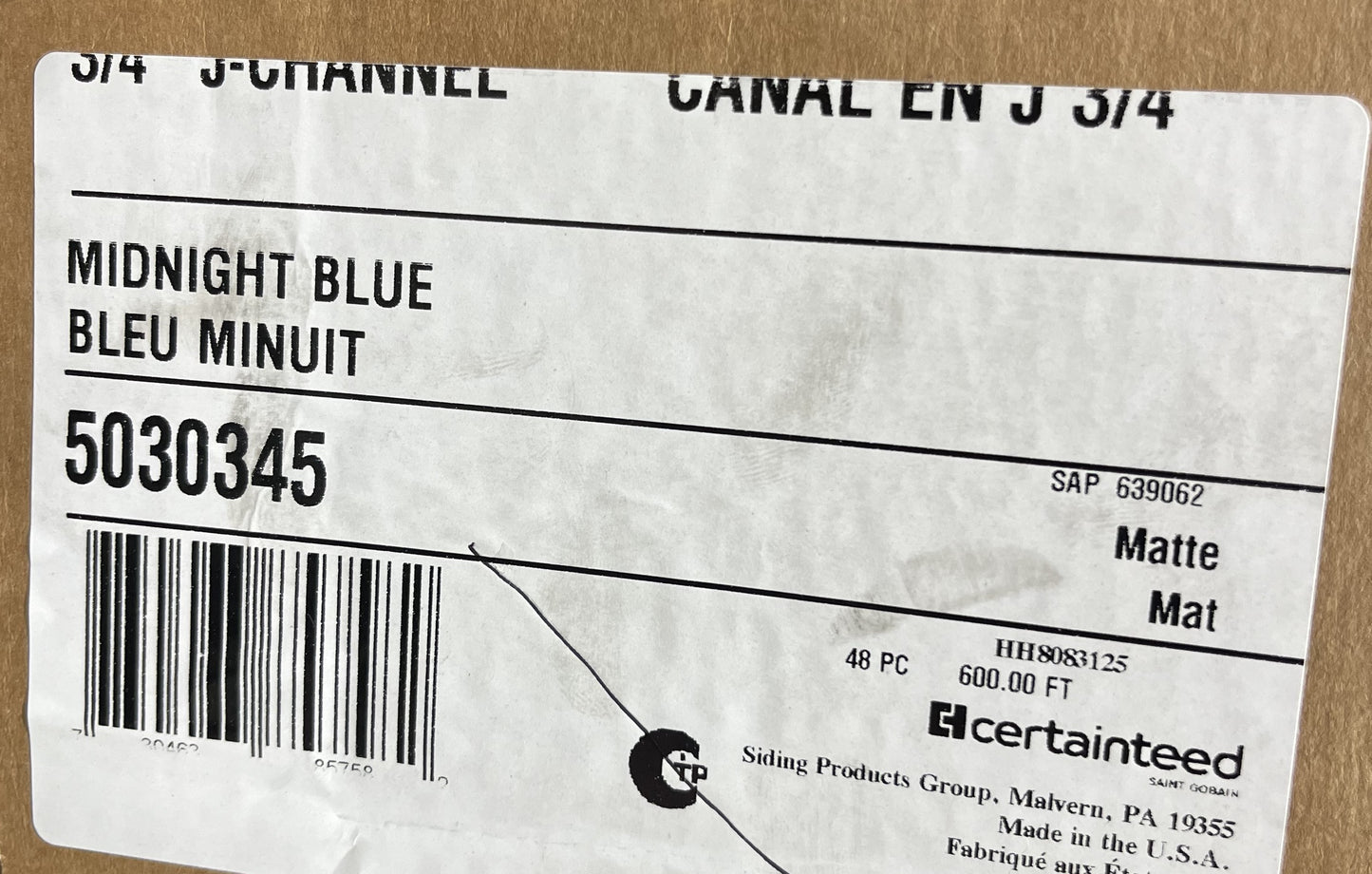 J 3/4 CertainTeed Midnight Blue