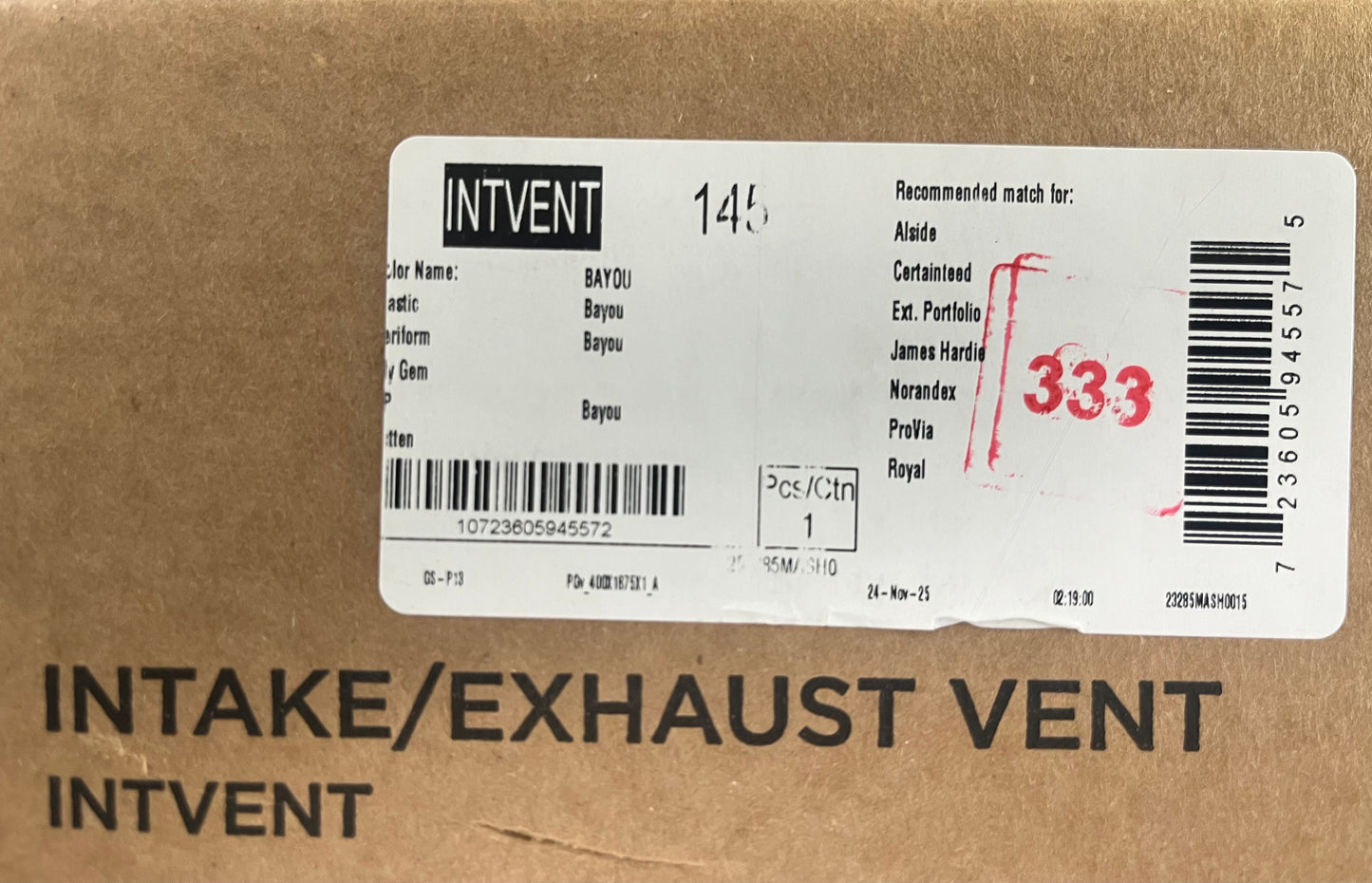 Intake/Exhaust Vent 4” - Bayou 145