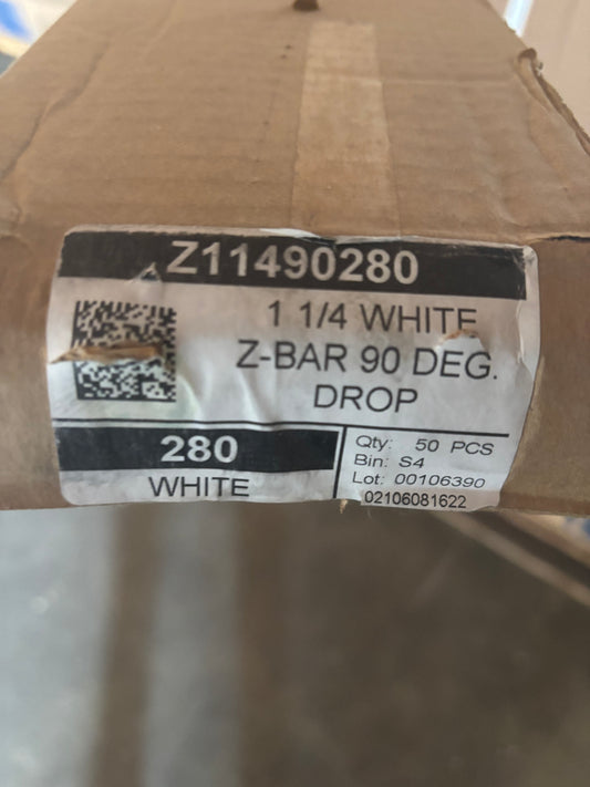 Z190-1-1/4” Z-Bar- White