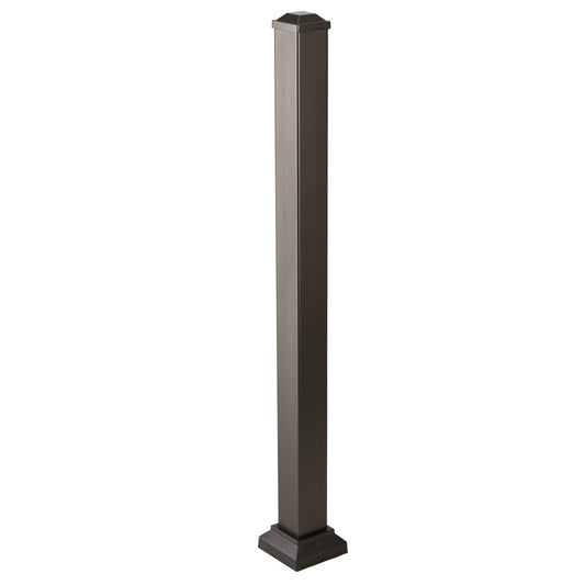 TIMBERTECH/AZEK- 3"X43" IMPRESSION EXPRESS BRONZE POST WITH CAP, SKIRT, AND MOUNTING FLANGE